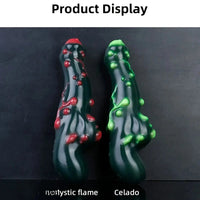 7.38in Alien-Like Colorful Bumps Liquid Silicone Dual-Use Dildo For Men