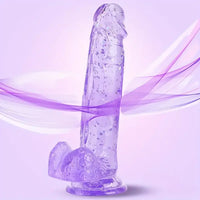 7.3in 7.9in Medical TPE Confetti Clear Dildo For Beginner Sex