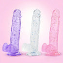 7.3in 7.9in Medical TPE Confetti Clear Dildo For Beginner Sex