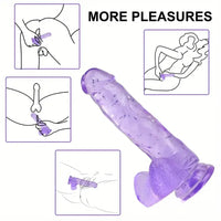 7.3in 7.9in Medical TPE Confetti Clear Dildo For Beginner Sex