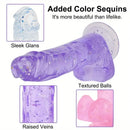 7.3in 7.9in Medical TPE Confetti Clear Dildo For Beginner Sex