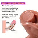 7.3in 8.6in Soft Realistic Adult Brown Cock Double Layer Silicone Dildo