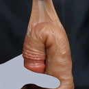 7.3in 8.6in Soft Realistic Adult Brown Cock Double Layer Silicone Dildo