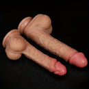 7.3in 8.6in Soft Realistic Adult Brown Cock Double Layer Silicone Dildo