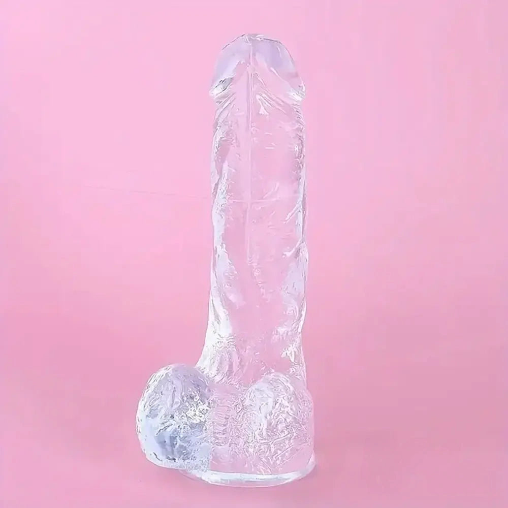 7.3in Clear Real Skin Like Dildo For Female Male Love Pleasure Sex