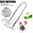 7.3in Clear Real Skin Like Dildo For Female Male Love Pleasure Sex