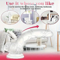 7.3in Clear Real Skin Like Dildo For Female Male Love Pleasure Sex