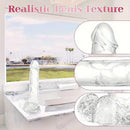 7.3in Clear Real Skin Like Dildo For Female Male Love Pleasure Sex