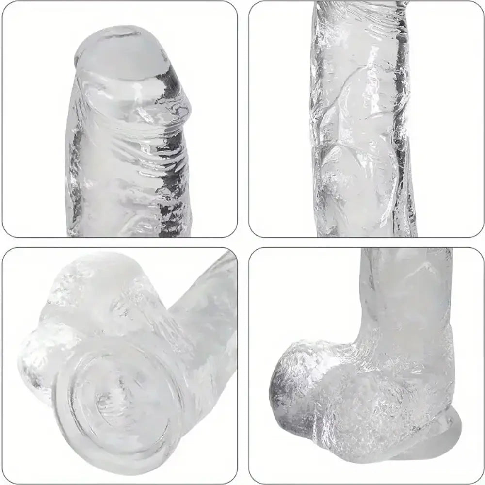 7.3in Clear Real Skin Like Dildo For Female Male Love Pleasure Sex