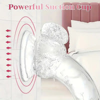 7.3in Clear Real Skin Like Dildo For Female Male Love Pleasure Sex