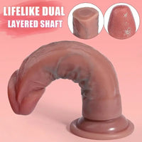 7.3in Realistic Dual Layer Massage Silicone Soft G Spot Vaginal Dildo