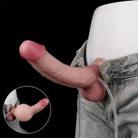 7.3in Realistic Inflatable Squirting Soft Silicone Flexible Dildo Vagina Anal Toy