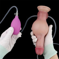 7.3in Realistic Inflatable Squirting Soft Silicone Flexible Dildo Vagina Anal Toy