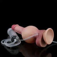 7.3in Realistic Inflatable Squirting Soft Silicone Flexible Dildo Vagina Anal Toy