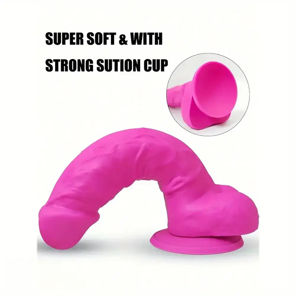 7.3in Silicone Soft Real Lifelike Dildo For G Spot Prostate Sex Toy