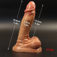 7.3in Soft Lifelike Silicone Men Women Dildo For Hand-Free Sex Play