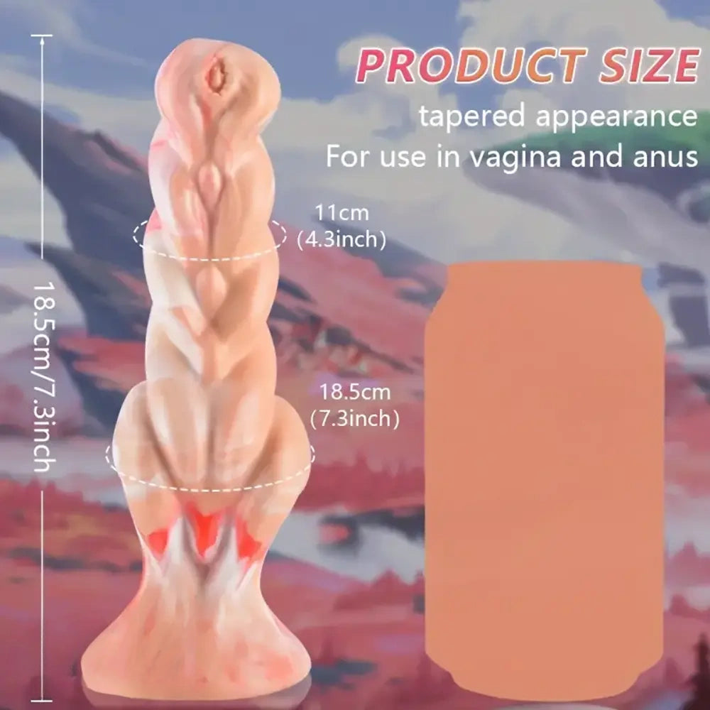 7.3in Soft Silicone Fantasy Fire Feeling Monster Dildo For Female Pleasure