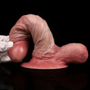 7.44in Double-layer Realistic Liquid Silicone Textured Thick Soft Cock Dildo