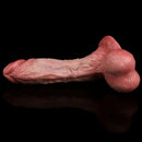 7.44in Double-layer Realistic Liquid Silicone Textured Thick Soft Cock Dildo
