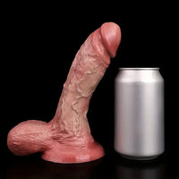 7.44in Double-layer Realistic Liquid Silicone Textured Thick Soft Cock Dildo