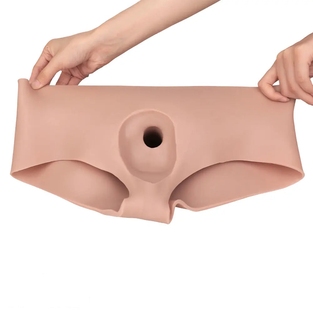 7.44in Hollow Penis Dildo Sleeve Silicone Soft Pants Adult Toy For Women