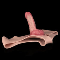 7.44in Hollow Penis Dildo Sleeve Silicone Soft Pants Adult Toy For Women