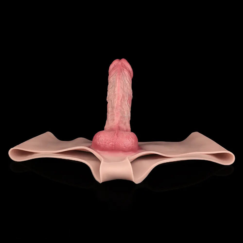 7.44in Hollow Penis Dildo Sleeve Silicone Soft Pants Adult Toy For Women