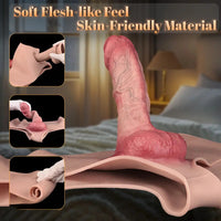 7.44in Hollow Penis Dildo Sleeve Silicone Soft Pants Adult Toy For Women
