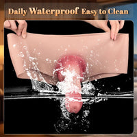 7.44in Hollow Penis Dildo Sleeve Silicone Soft Pants Adult Toy For Women