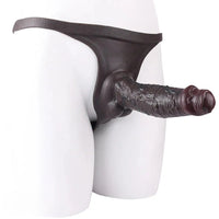 7.44in Silicone Panty Realistic Hollow Dildo Wearable Strap on Penis Sleeve