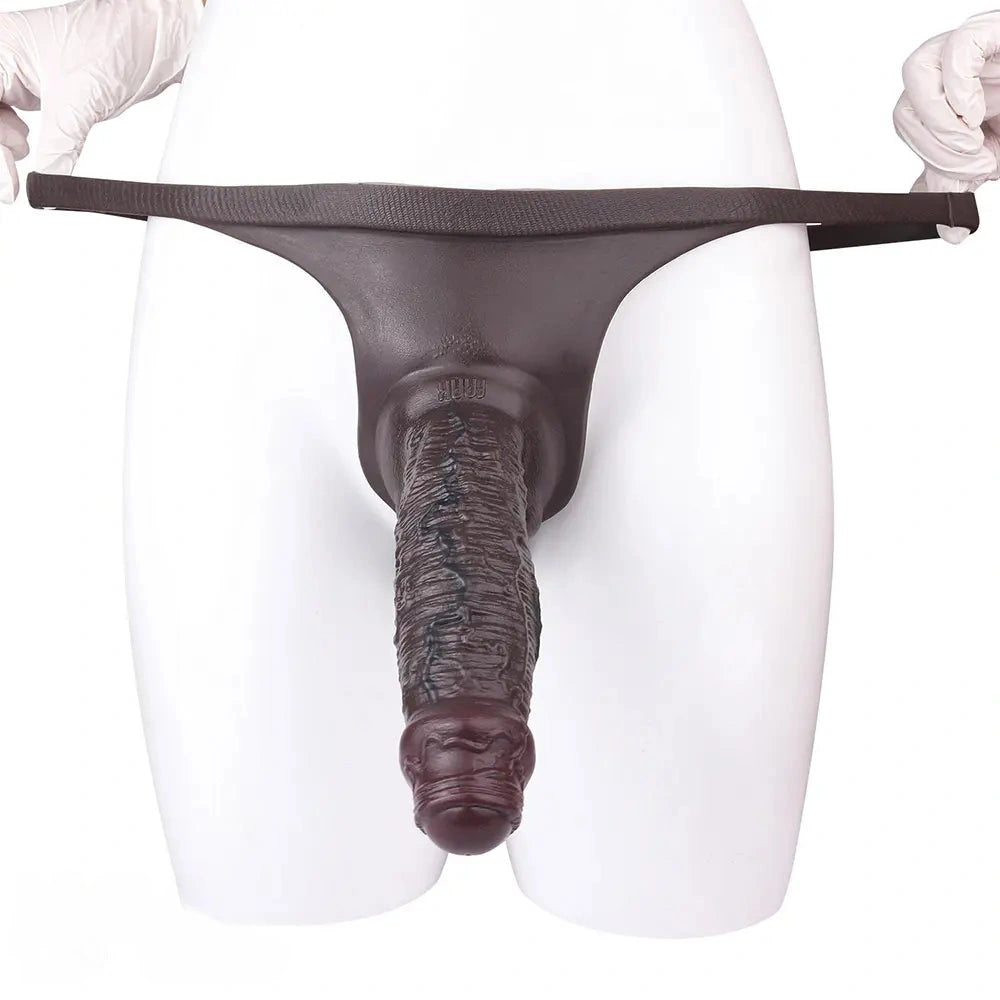 7.44in Silicone Panty Realistic Hollow Dildo Wearable Strap on Penis Sleeve