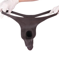 7.44in Silicone Panty Realistic Hollow Dildo Wearable Strap on Penis Sleeve