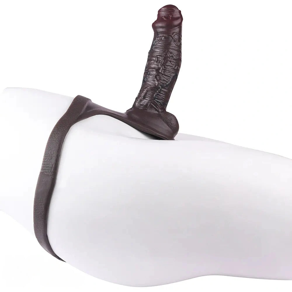 7.44in Silicone Panty Realistic Hollow Dildo Wearable Strap on Penis Sleeve