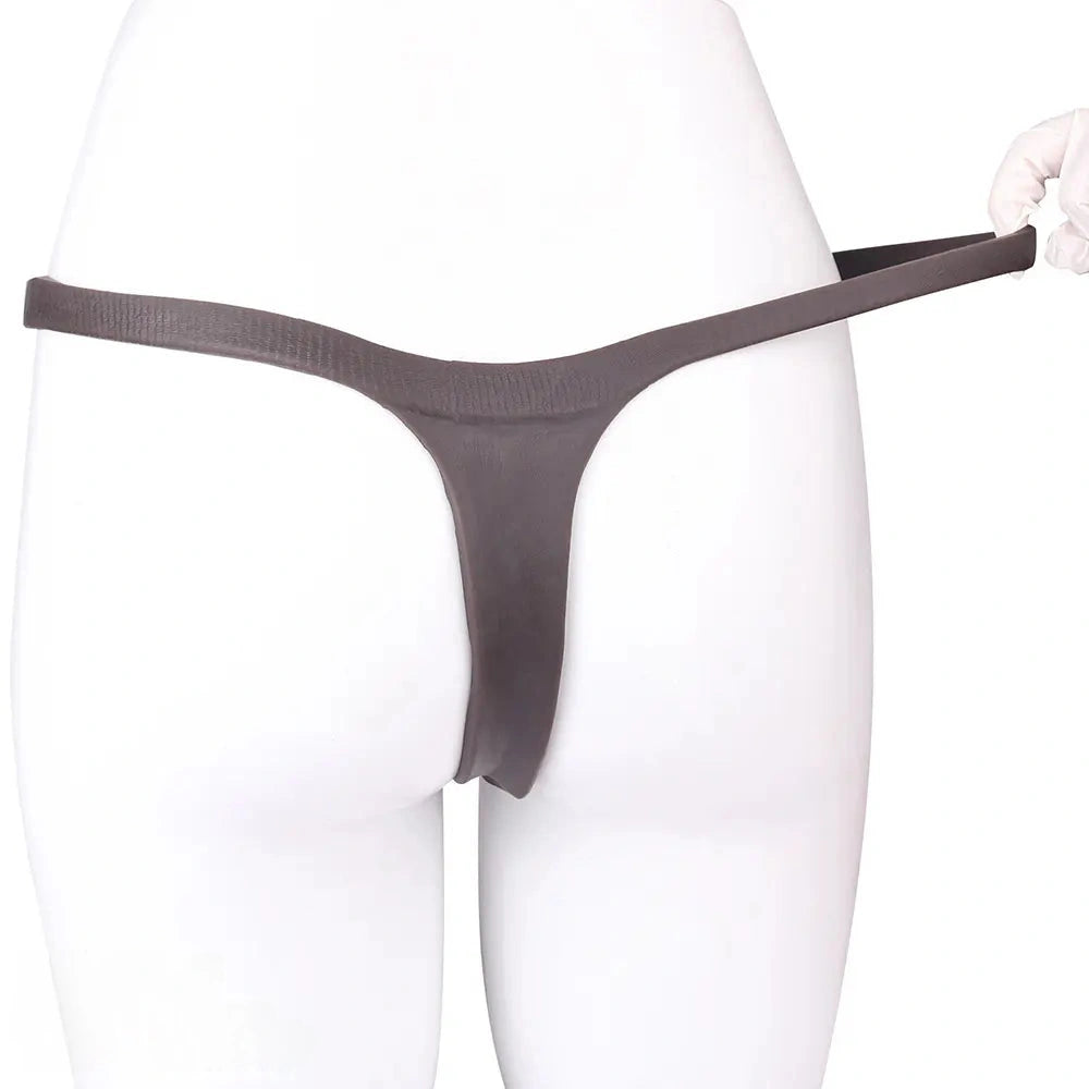 7.44in Silicone Panty Realistic Hollow Dildo Wearable Strap on Penis Sleeve