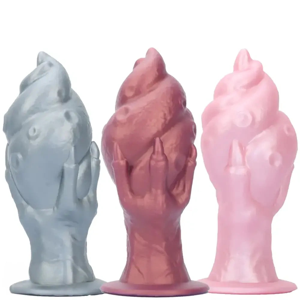 7.44in Silicone Winged Hand Fantasy Soft Prostate Anal Dildo
