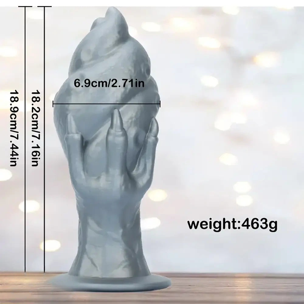 7.44in Silicone Winged Hand Fantasy Soft Prostate Anal Dildo