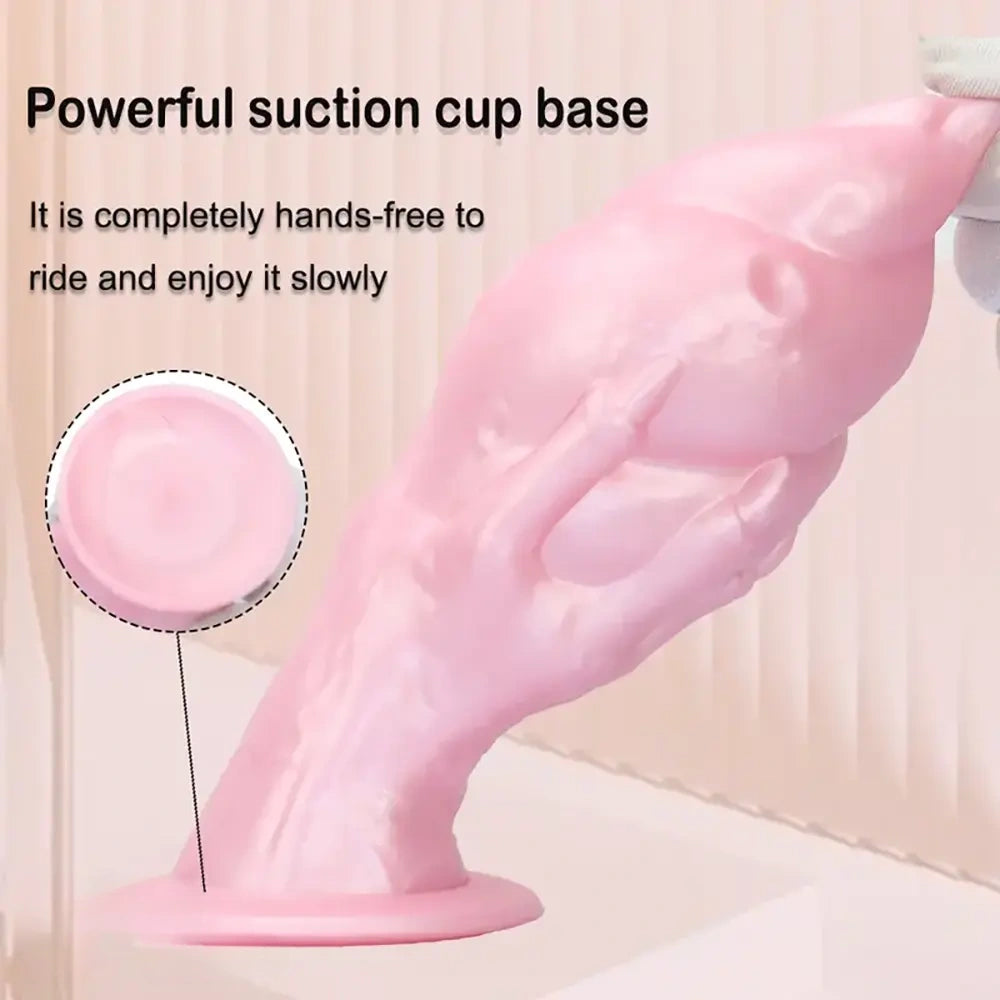7.44in Silicone Winged Hand Fantasy Soft Prostate Anal Dildo