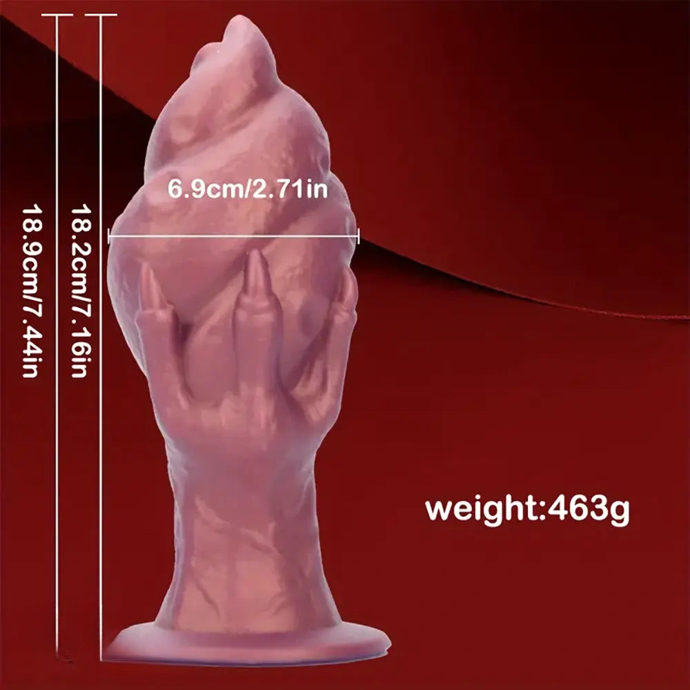 7.44in Silicone Winged Hand Fantasy Soft Prostate Anal Dildo