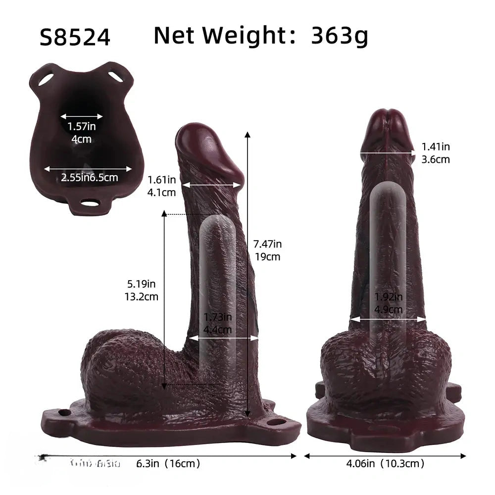 7.47in Hollow Strap on Real Dildo Realistic Design Bodysafe Material