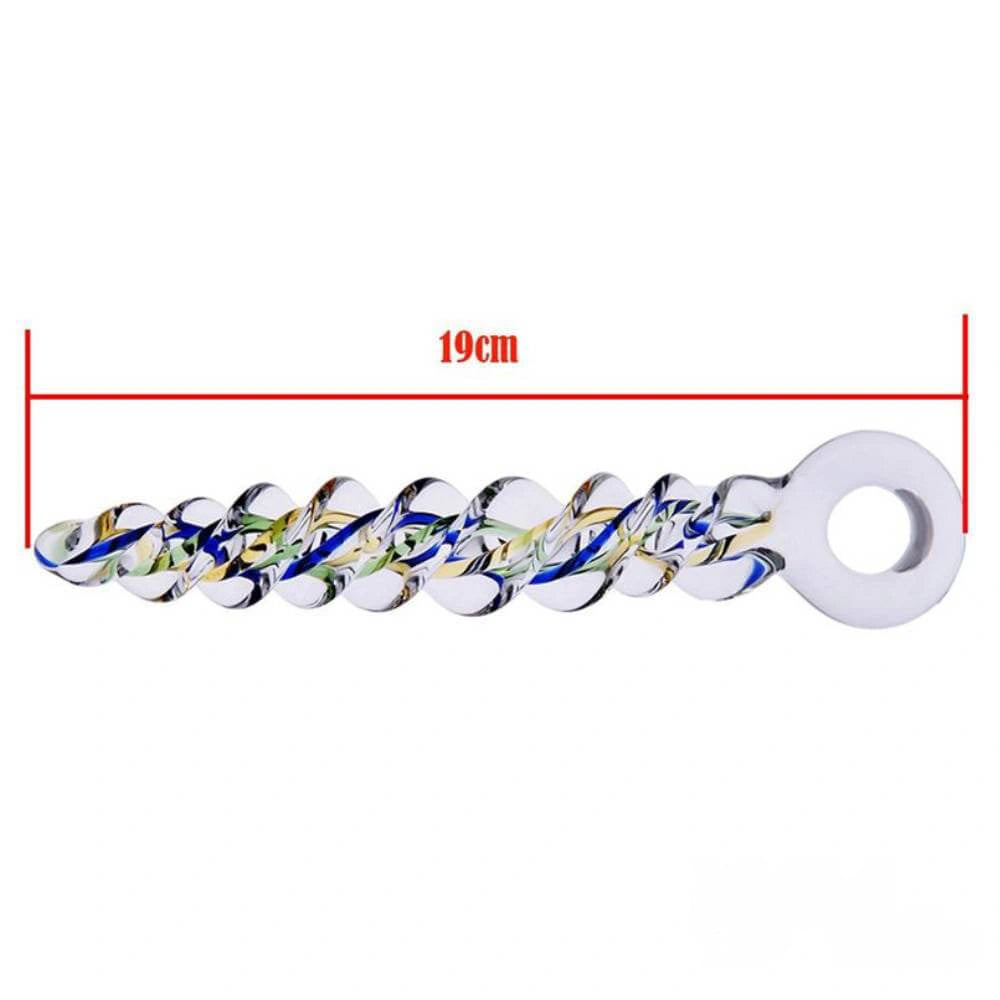 7.48″ Curved Spiral Body Safe Glass Dildo For Anus Vagina