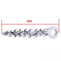 7.48″ Curved Spiral Body Safe Glass Dildo For Anus Vagina