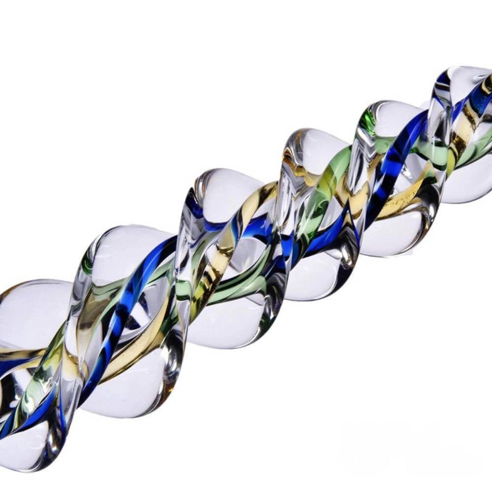 7.48″ Curved Spiral Body Safe Glass Dildo For Anus Vagina
