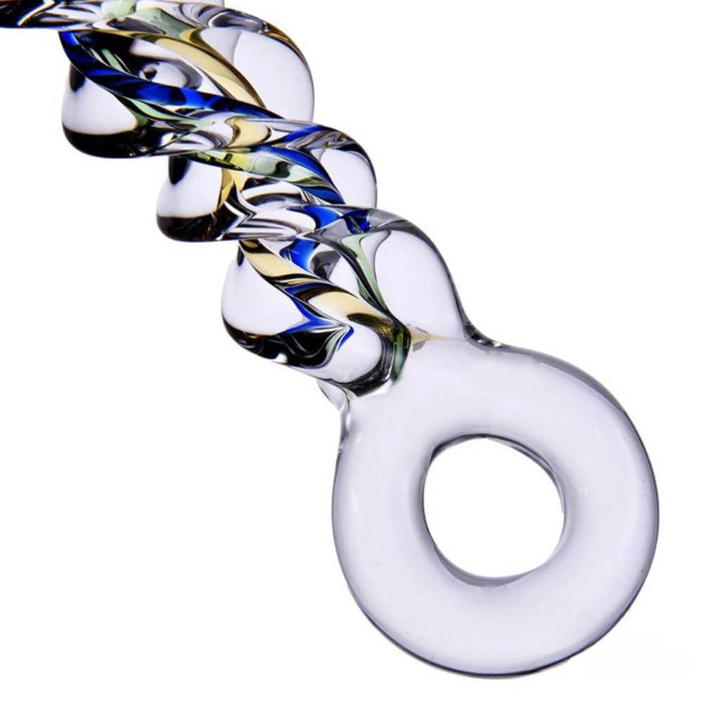 7.48″ Curved Spiral Body Safe Glass Dildo For Anus Vagina