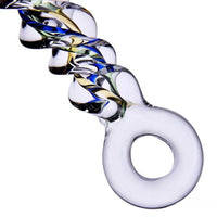 7.48″ Curved Spiral Body Safe Glass Dildo For Anus Vagina