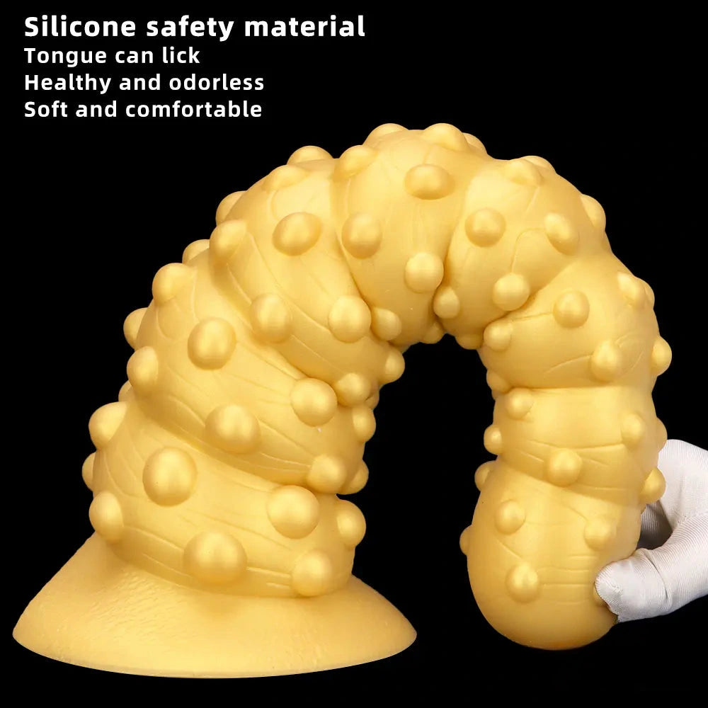 7.48in 11.02in 15in Soft Liquid Silicone Spiral Spiked Big Butt Plug Dildo