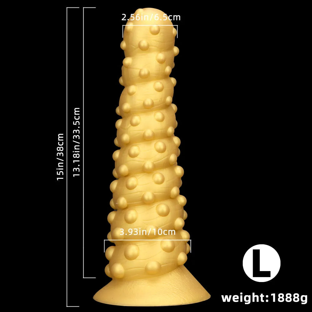 7.48in 11.02in 15in Soft Liquid Silicone Spiral Spiked Big Butt Plug Dildo