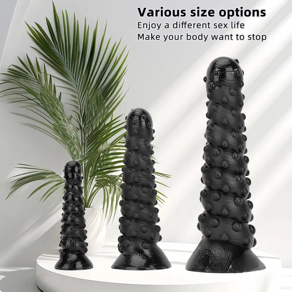 7.48in 11.22in 15in Super Huge Black Spiral Animal Octopus Dildo Butt Plug