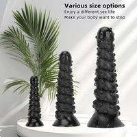 7.48in 11.22in 15in Super Huge Black Spiral Animal Octopus Dildo Butt Plug