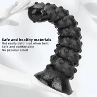 7.48in 11.22in 15in Super Huge Black Spiral Animal Octopus Dildo Butt Plug
