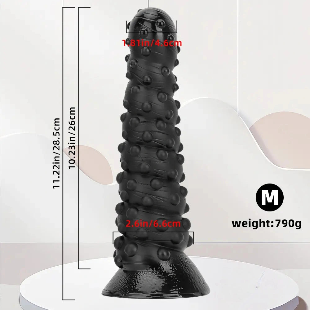 7.48in 11.22in 15in Super Huge Black Spiral Animal Octopus Dildo Butt Plug